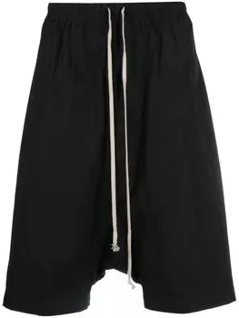 Rick Owens шорты-бермуды с низким шаговым швом, черный