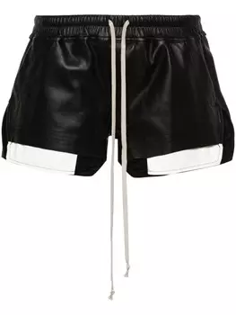 Rick Owens шорты из противотуманной кожи, черный