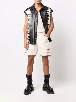Rick Owens шорты с эффектом потертости, нейтральный цвет