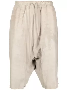 Rick Owens шорты с кулиской и низким шаговым швом, нейтральный цвет