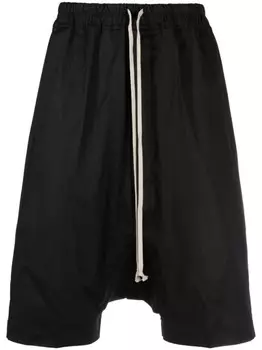 Rick Owens шорты с кулиской и низким шаговым швом, черный
