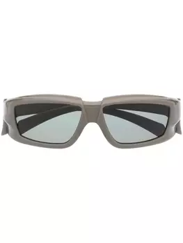 Rick Owens солнцезащитные очки Rick в прямоугольной оправе, серый
