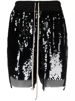 Rick Owens спортивные шорты с пайетками, черный