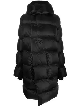 Rick Owens стеганая куртка с капюшоном, черный
