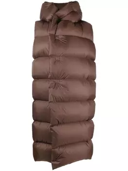 Rick Owens стеганый дутый жилет, коричневый