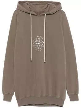 Rick Owens толстовка с капюшоном с рельефными деталями, серый