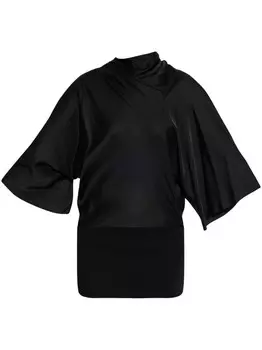 Rick Owens топ с рукавами-драпировками в форме цилиндра, черный