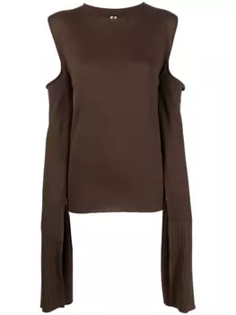 Rick Owens топ с вырезами, коричневый