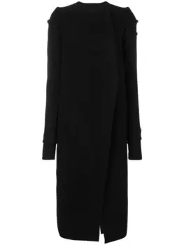 Rick Owens трикотажное пальто с вырезами, черный