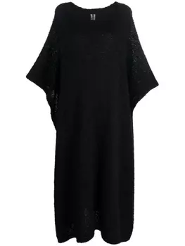 Rick Owens трикотажное платье макси с круглым вырезом, черный