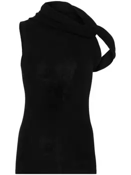 Rick Owens трикотажный топ с высоким воротником, черный