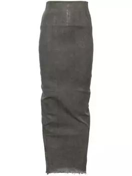 Rick Owens юбка-карандаш макси Dirt Pillar, серый