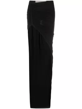 Rick Owens юбка макси асимметричного кроя, черный