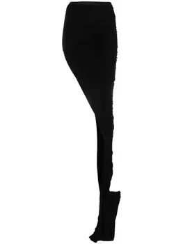 Rick Owens юбка макси с разрезом и сборками, черный