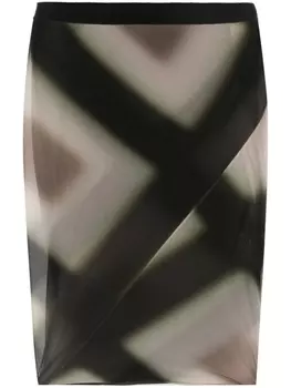 Rick Owens юбка миди с узором, черный
