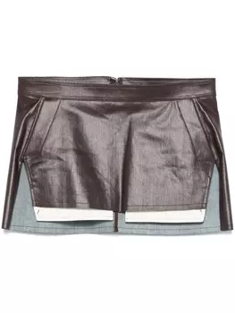 Rick Owens юбка мини Fog Cutoff, коричневый
