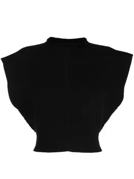 Rick Owens укорченный топ с рукавами кап, черный
