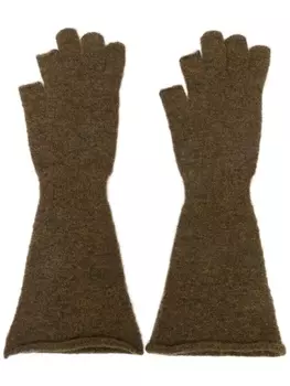 Rick Owens вязаные перчатки, коричневый