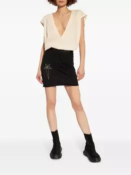 Rick Owens X Champion футболка Dylan с вышитым логотипом, нейтральный цвет
