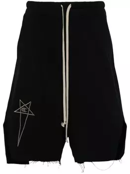 Rick Owens X Champion хлопковые шорты с вышитым логотипом, черный
