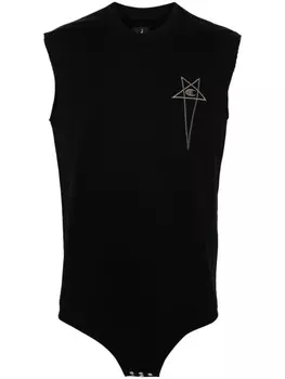 Rick Owens X Champion трикотажный комбинезон с вышитым логотипом, черный