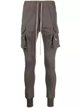 Rick Owens зауженные брюки с кулиской, коричневый