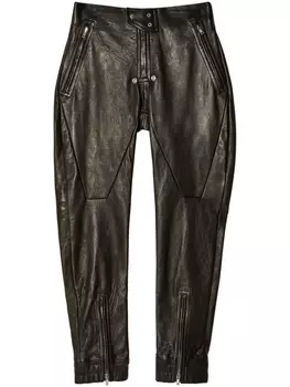 Rick Owens зауженные кожаные брюки Luxor, черный