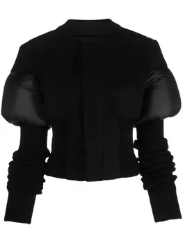 Rick Owens жакет в рубчик с дутыми вставками, черный