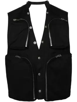 Rick Owens жилет с вырезами, черный