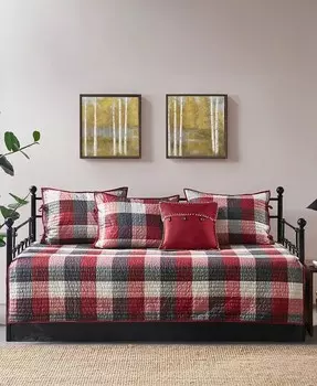 Ридж Елочка 6-шт. Комплект покрывал, кушетка Madison Park, серый