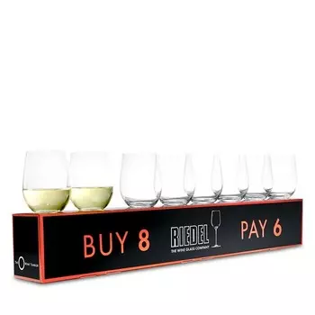 Riedel O Бокалы для Шардоне без ножки, заплатите 6, получите 8, белый