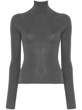 Rier шелковый свитер, серый