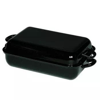 RIESS 0105-22 Кастрюля квадратная с крышкой 37см, черная