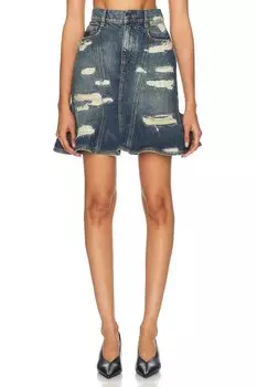 Рифленая мини-юбка Marc Jacobs, цвет Punk Indigo
