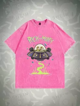 Рик и Морти | Мужская футболка с принтом инопланетянина и надписью, школа Romwe, розовый