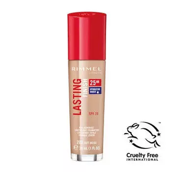 Rimmel Lasting Finish 25HR SPF20 Стойкая тональная основа для лица 200 Мягкий бежевый 30 мл