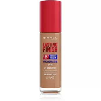 Rimmel, Lasting Finish, 35-часовое увлажнение, увлажняющая основа Spf 20, оттенок 400 Natural Beige, 30 мл