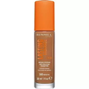 Rimmel Тональный крем против загрязнений Lasting Radiance со средним покрытием и SPF 25, 30 мл, 500 лесной орех