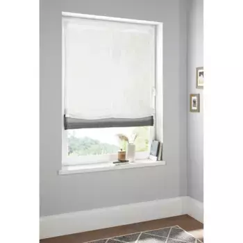 Римская штора для дома «Гусак», на липучке, полупрозрачная, с цветной плиссированной панелью, легко чистится Home Affaire, серый