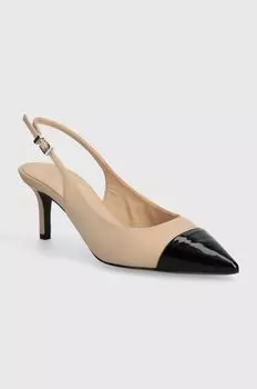 Римские кожаные туфли на высоком каблуке Kennel & Schmenger, бежевый