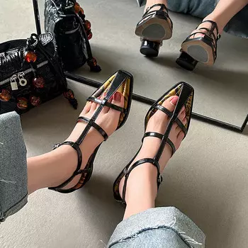 Римские сандалии женские Flowerskam, черный