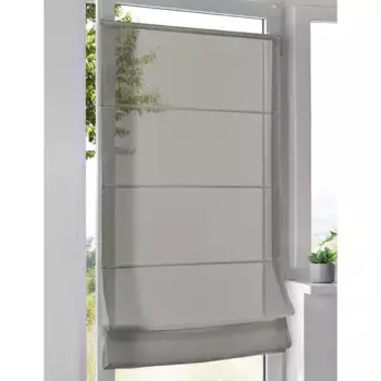 Римские шторы Kutti "Brondby Move", с рейкой-липучкой, без сверления, натяжные, Klemmfix, зажимная опора, полупрозрачные, простые, простые, легко чистятся, серо-коричневый