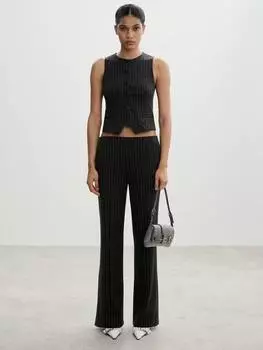 Римский жилет в тонкую полоску Mango, серый