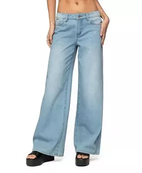 Рипли потертые джинсы с низкой посадкой Edikted, синий