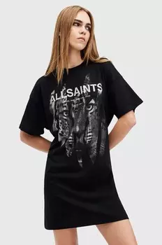 RIPROAR хлопковое платье AllSaints, черный