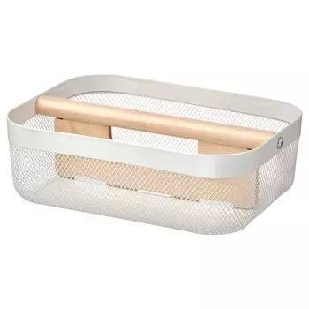 RISATORP РИСАТОРП Корзина с отделениями, белая, 33x24x11 см IKEA
