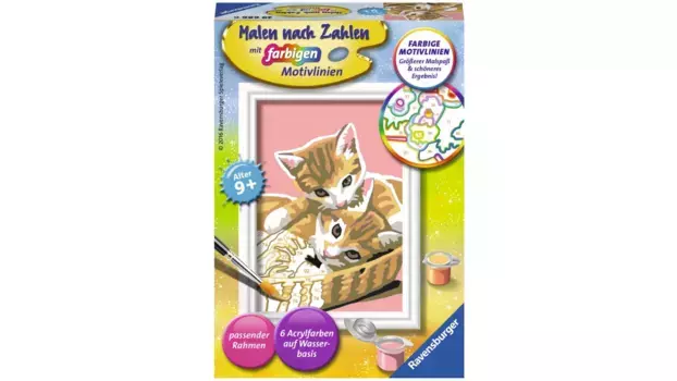 Рисование по номерам цветными мотивными линиями котята Ravensburger Beschftigung