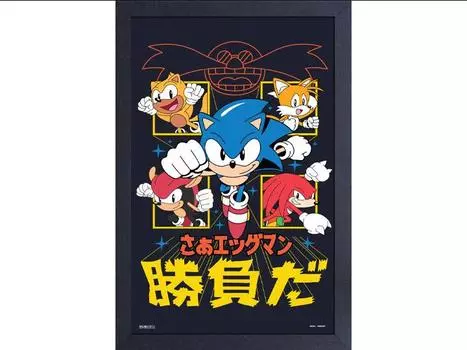 Рисунок Sonic The Hedgehog Group Japanese Framed Art Print Pyramid America