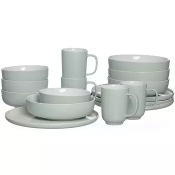 Ritzenhoff & Breker JASPER комбинированный сервиз, 16 предметов, набор посуды, сервиз, круглый, керамика, мятный, 401837, белый