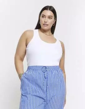 River Island — белая майка с контрастным круглым вырезом